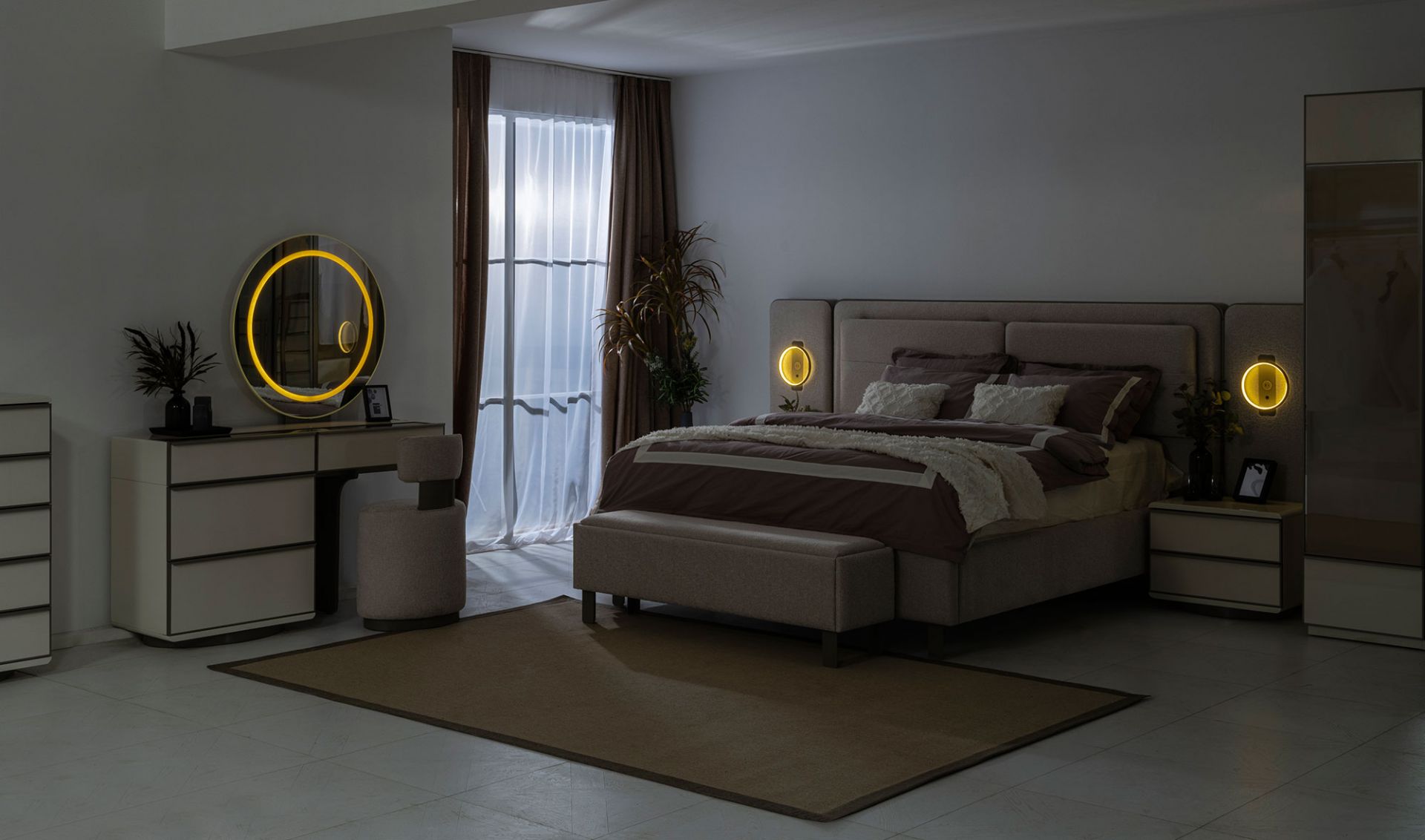 Sunny Bazalı Yatak Odası - 6 Kapılı