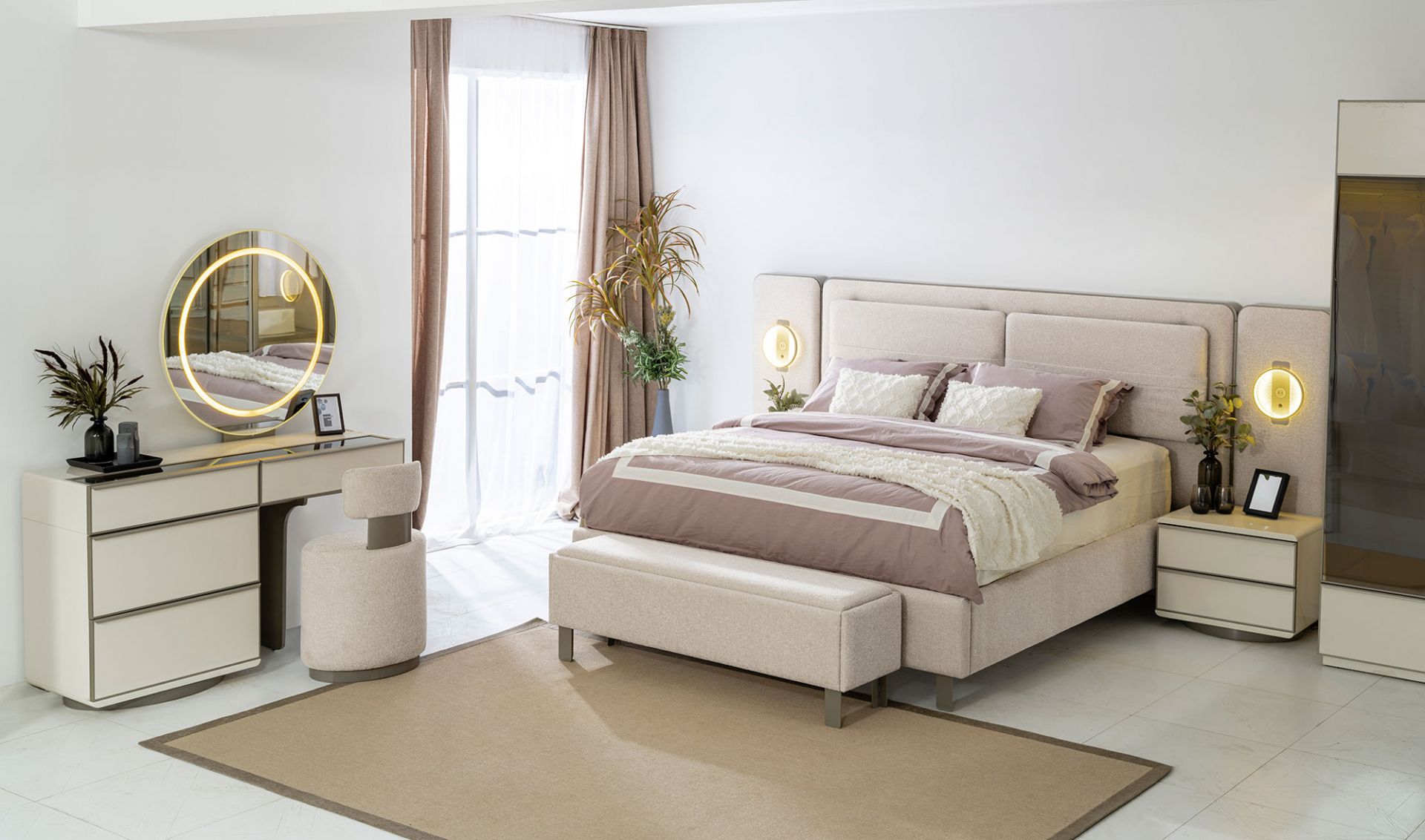 Sunny Bazalı Yatak Odası - 6 Kapılı