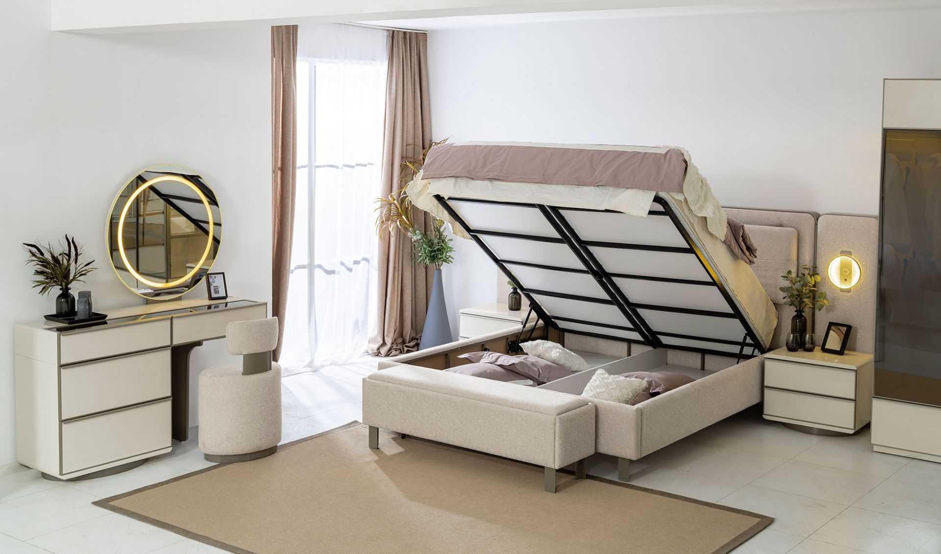 Sunny Bazalı Yatak Odası - 6 Kapılı